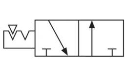 2-part ball valves with venting to 14 bar switching symbol