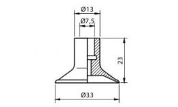 VC33WF vlakke zuignap tekening