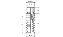 Soufflet Teikening ventouse longue 125