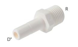 Acoplamientos atornillables de acero, rectos, rosca en R, alimentos (pulgadas) Acoplamientos atornillables de acero, rectos, rosca en R, alimentos (pulgadas)