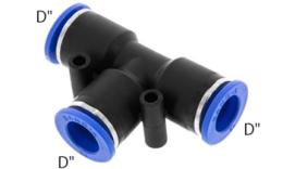 Raccords T-insert pour tuyau pouce - Dimensions Raccords T-insert pour tuyau pouce - Dimensions