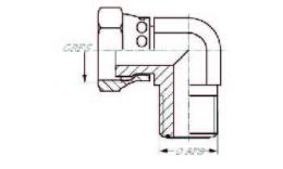 Orfs knee coupling with swivel-galvanized steel_ Drawing