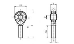 Drawing of hinge head ISO 21287