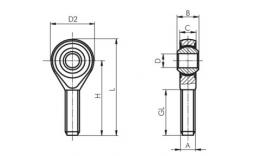 Tekening scharnierkop ISO 21287
