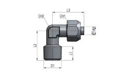 Knee touch fittings, with union nuts drawing