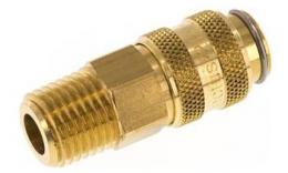 Quick coupling NW 5 with NPT male thread Brass