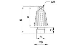 Standard-Dämpfer ohne Sechskant, Sinterbronze Zeichnung.png