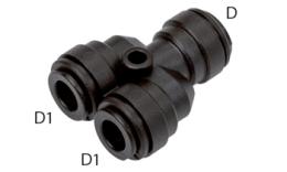 Y-koppeling push-in, food - afmeting Y-koppeling push-in, food - afmeting