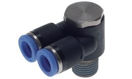 Knee Y screw-in coupling with hexagon and tapered thread