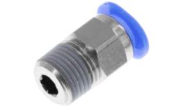 Rechte push-in inschroefkoppeling, 6mm, conische draad, mini