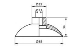 VC85WF vlakke zuignap tekening