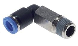Knee push-in screw-in coupling long conical thread