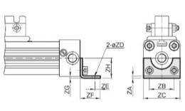 End cover bracket (foot) set for piston rodless cylinders 16/25