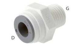 Push-in coupling straight, G-thread, metric - dimensions Push-in coupling straight, G-thread, metric - dimensions