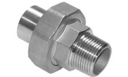 Three-part couplings with welding end and external thread-conical stainless steel
