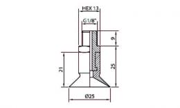 Flacher Saugnapf rund VC25