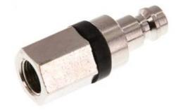 Coupling plug (black sliding sleeve) NW5 with inner thread, brass vernickeld (MSV)