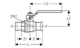Mapress ball valve steel_Drawing