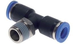 T push-in screw-in coupling with conical thread