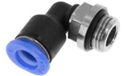 Knie push-in inschroefkoppeling O-ring, 6mm, G 1-8'', mini Knie push-in inschroefkoppeling O-ring, 6mm, G 1-8'', mini