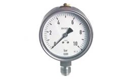 Manometer senkrecht Ø 100 mm, chemische Ausführung, Klasse 1.0