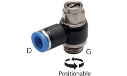 Knee speed control valve, exhaust air regulating, internal screw, standard - dimensions