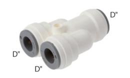 Y-koppelingen push-in, food (inch) - afmetingen