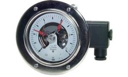 Contact pressure gauge horizontal Ø 100, 160 mm chrome nickel steel - brass, class 1.0