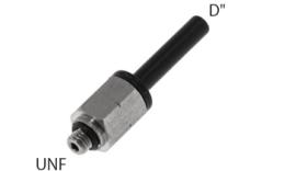 Acoplamentos plug-in com rosca com rosca UNF para mangueira de polegada - dimensões Acoplamentos plug-in com rosca com rosca UNF para mangueira de polegada - dimensões