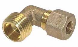 Knee compression fitting with straight external thread