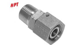 Adjustable screw-in compression fitting (NPT thread) with sealing cone + O ring