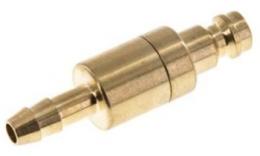 Double -sided closing coupling plug NW5 with hose, brass (MS)