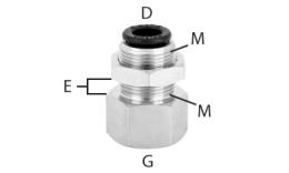 Straight push-in coupling bulkhead feed-through, female thread - size Straight push-in coupling bulkhead feed-through, female thread - size