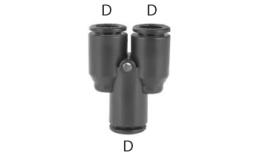 Y-koppeling push-in - afmeting