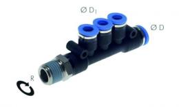 IQS - 4 pos T distributor screw in conical thread