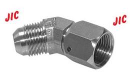 45 ° screw-in knee with JIC thread stainless steel