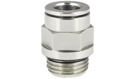 Straight push-in coupling, male thread, Nickel-plated brass