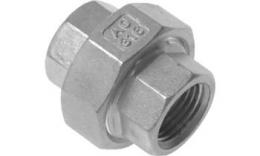 Three-part couplings with internal thread flush stainless steel
