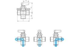 3-Wege-T-Kugelhähne mit einseitiger Absperrklappe bis 20 bar