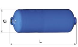 Painted compressed air receiver 2 connections - drawing