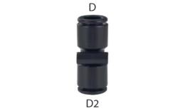 Conector recto de línea superior - tamaño
