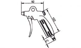 Blaspistole Aluminium-Zeichnung