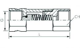 Terugslagventiel messing tot 16 bar-tekening
