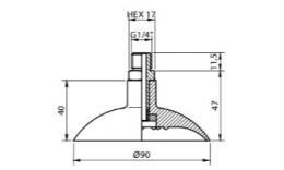VC90 Ventosa piatta per disegno