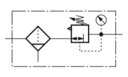 Filter regulator Pneuparts series 0, up to 1000 l / min - drawing