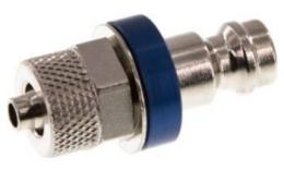 Coupling plug (blue sliding sleeve) NW5 with stringer, brass vernickeld (MSV)