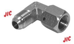 Knee-in screw with JIC-thread stainless steel