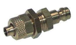 Plug-in nipple NW5 bulkhead transit and plug-in coupling Brass