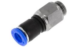 Plug-in coupling with ball bearing and cylindrical external thread