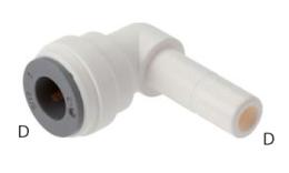 Knee coupling with plug nipple food metric - dimensions Knee coupling with plug nipple food metric - dimensions